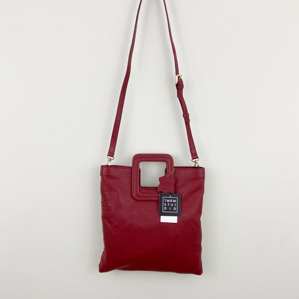 🌺SOLD🌺 TMRW Studio x Anthro | Mahogany Foldover Leather Clutch Crossbody Bag - Picture 5 of 9